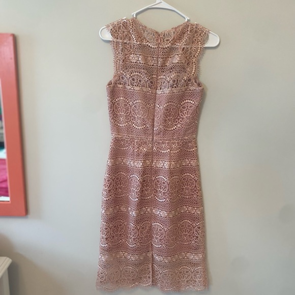 Chi chi London Blush Pink body on lace MIDI Dress - Picture 5 of 7